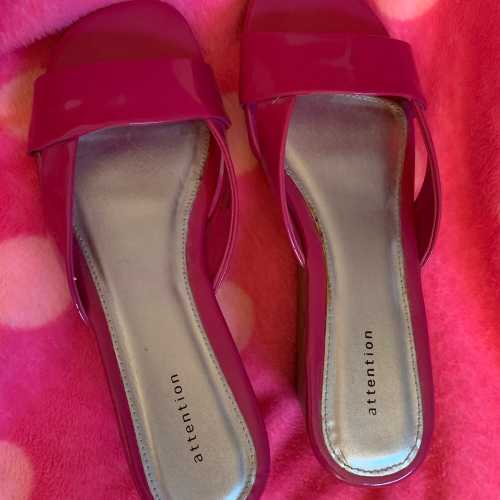 PINK Patent Leather (style) Wedge Shoes